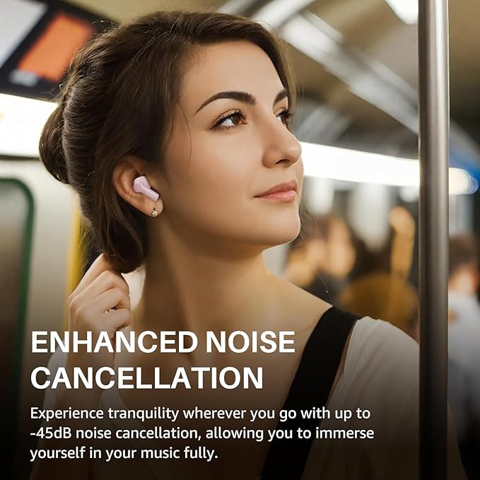 TOZO Hybrid Active Noise Cancelling Wireless Earbuds with 6 Mics AI Clear Call Ear Buds 68H Playtime with LED Display 32 Preset EQs via APP Bluetooth 5.3 IPX8 Waterproof in Ear Headphones