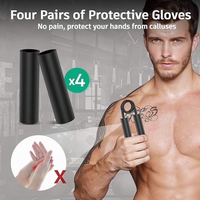 ZEAGUS Grip Strength Trainer 7 Pack,50LB-350LB Metal Hand Grip Strengthener,Non-Slip Heavy-Duty Forearm Exerciser,Hand Gripper for Muscle Building and Hand Rehabilitation Exercising
