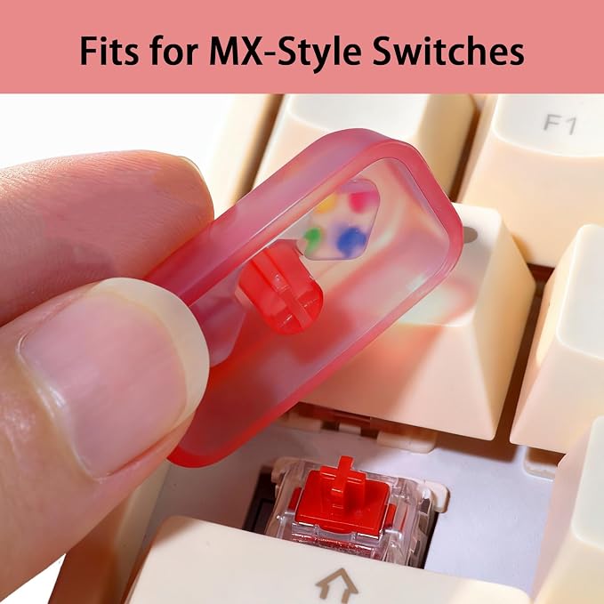 Artisan Keycap, Custom Retro Game Controller Shaped Keys Cap for MX Mechanical Keyboard, Shine Through Resin Handmade Single Replacement for Capslock Key - Red