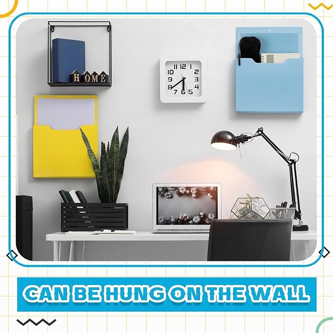 Gilprop 12 Pack Magnetic File Holder for Whiteboard, 10"x13"x1.2" Classroom Magnetic Wall File Folders, Hanging Magazine Organizer Storage Pocket for Refrigerator Mail Paper Desk Office(Macaron Color)