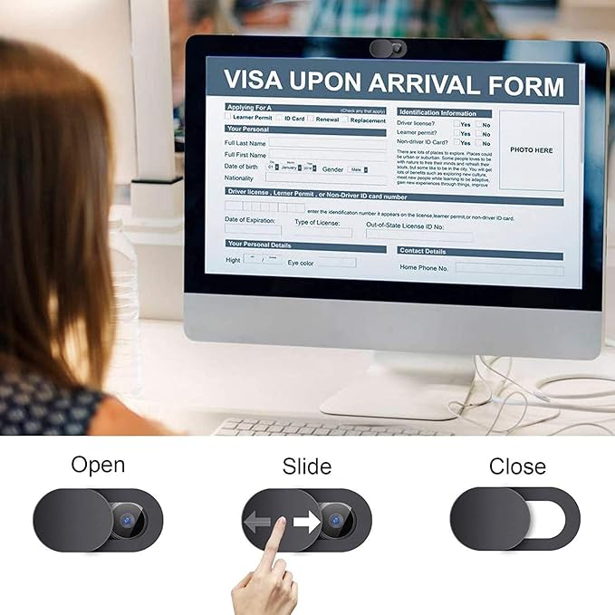 Webcam Cover,3 PCS Camera Cover Slide, Ultra-Thin Webcam Cover Slide Compatible for Laptop Desktops, MacBook, PC, Tablet, Cell Phone and more Accessories -Protect Your Privacy Security (3-Pack)