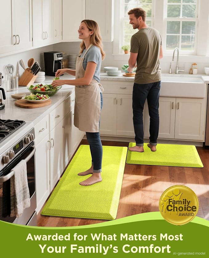 Ophanie Kitchen mats for Floor, 3/4 inch Thick, Kitchen Rugs, 20x48 Anti Fatigue Standing Cushioned Mat,Waterproof,Comfort Ergonomic mat for Office, Home,Sink with 99+ Pairs of Anti-Slip Bottom Ridges
