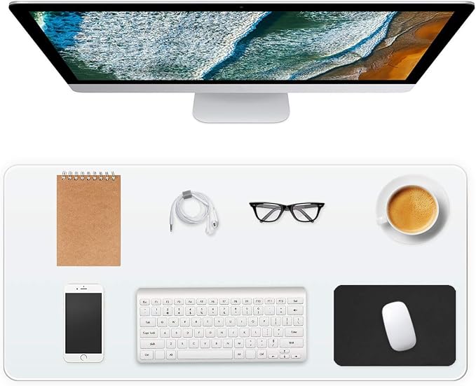 Clear Office Desk Pad Protector 24 X 48 Inch Waterproof & Oil-Proof Desk Pad Mat Anti-Scalding Tablecloth Transparent Table Cover for Coffee Table, Dining Table and Writing Desk (Mouse Pad Included)