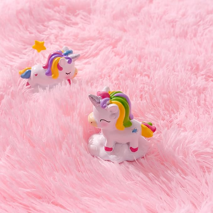 Awaytail 3x5 Fluffy Pink Area Rug - Soft Cute Shag Fuzzy Rug for Bedroom - Anti-Skid Living Room Girls Rug Pink Home Decor