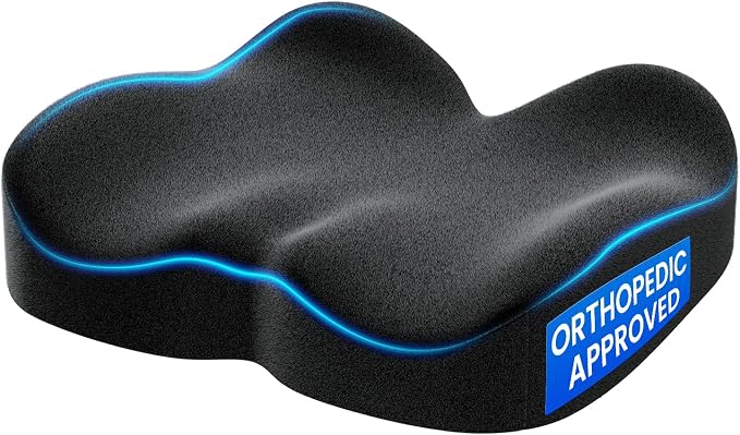 Benazcap Memory Foam Seat Cushion, Ergonomic Office Chair Pressure Relief | Premium memory foam cushion with breathable cover, ergonomic design for office chairs, cars, wheelchairs.