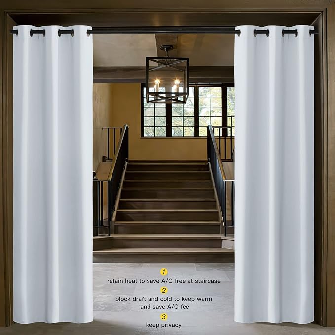 NICETOWN Cloud Grey Window Curtain and Drape Easy Care Solid Thermal Insulated Grommet Room Darkening Drapery for Kid's Room (1 Panel, 42 by 84)
