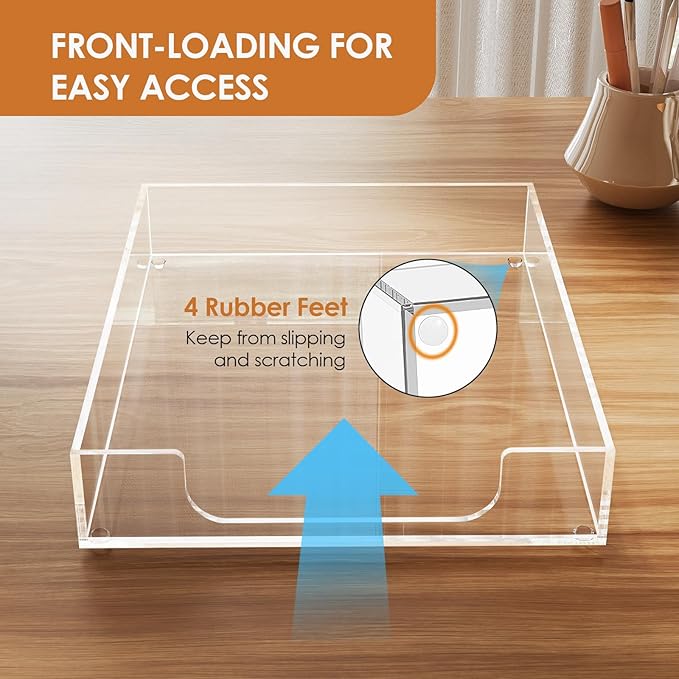 MaxGear Acrylic Letter Tray | Clear Desk Organizer for Papers, Documents, Notebooks, Multi-Function File Tray, Desktop Organizer for Office, Home