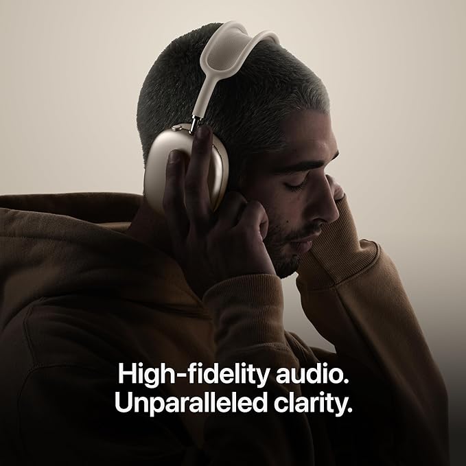 Apple AirPods Max 2 Wireless Over-Ear Headphones, Active Noise Cancellation, Adaptive Audio, Personalized Spatial Audio, Live Translation, Bluetooth Headphones – Starlight with AppleCare+ (2 years)