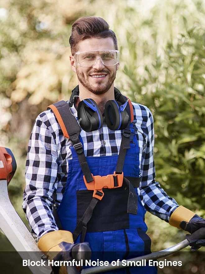 Noise Reduction Ear Muffs, SNR31dB Hearing Protection Sensory Earmuffs, Noise Cancelling Headphones for Adults Ear Protection for Gun Range, Yard Work, Mowing, Monster Truck, Fireworks