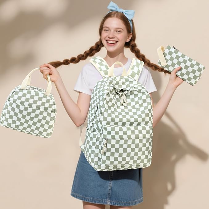 LEDAOU Backpack for Girls School Bag Kids Bookbag Teen Backpack Set Daypack with Lunch Bag and Pencil Case | Kids