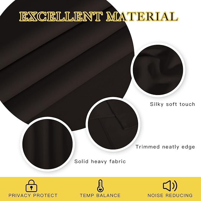 NICETOWN Bedroom Blackout Curtain and Drape - Energy Smart Thermal Insulated Solid Grommet Blackout Drapery for Living Room (1 Panel, 52-inch x 72-inch, Toffee Brown)
