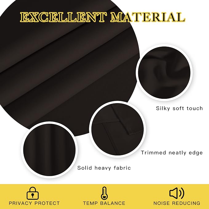 NICETOWN Blackout Drapery Curtain Panel 90 inches Long - Window Treatment Thermal Insulated Grommet Blackout Curtain/Drape for Bedroom Living Room (Toffee Brown, 1 Panel, 46 by 90 inches)