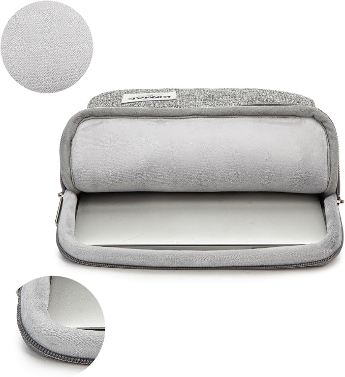 Kinmac 360° Protective Vertical Laptop Sleeve Case Cover Bag (Snow Grey, 12.5 inch-13.3 inch)