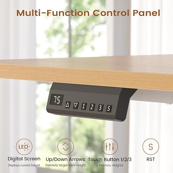 SEDETA L Shaped Electric Standing Desk with 6 Drawers, 66.9" x 57.1" Height Adjustable Stand Up Desk with Power Outlets, 3 Memory Heights, Sit Stand Computer Desk for Home Office, White + Oak