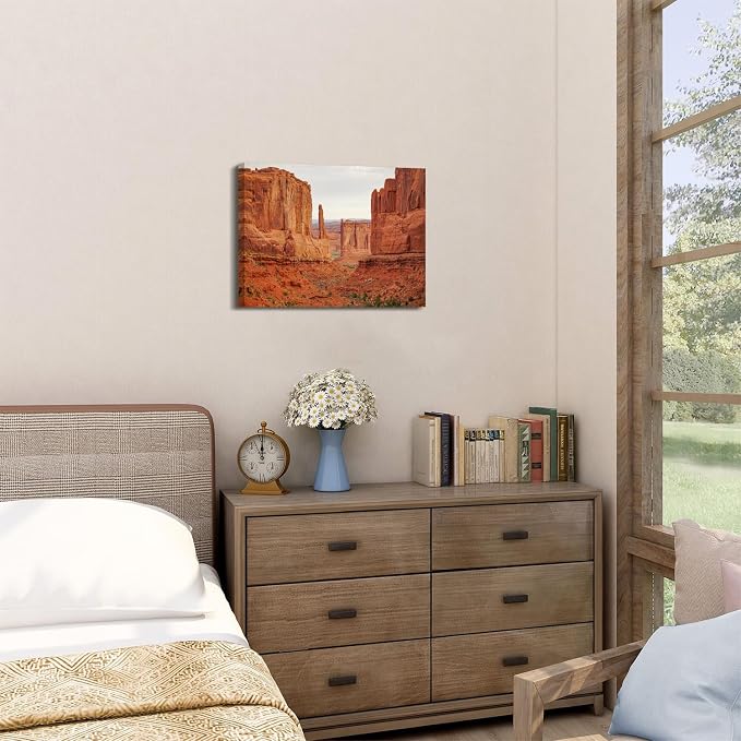 Nature Grand Canyon Wall Art National Park Pictures Wall Decor Living Room Orange Mountain Rock Photograph Painting Canvas Prints Western Art Modern Artwork for Bedroom Office Home Decoration 12x16"