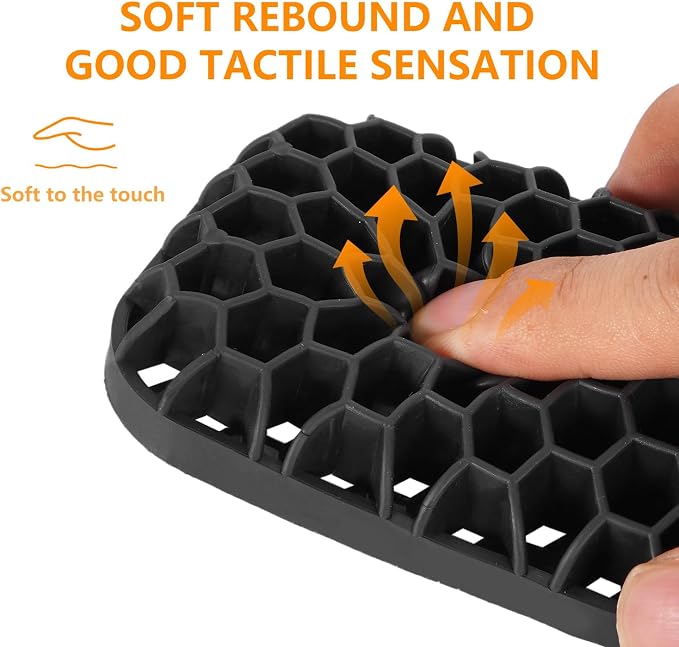 Ergonomic Keyboard and Mouse Wrist Rest Set, Silicone Honeycomb Design, Black, 17.7 x 2.8 x 1 Inches, Non-Deformable Support for Office Gaming Typing (Black)