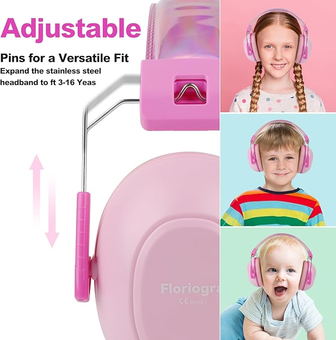 Noise Cancelling Headphones for Kids, Kids Ear Protection 28dB SNR Noise Reduction Ear Muffs for 3-16 Years Toddler/Children, Noise Cancelling Hearing Protection For Fireworks/Monster Truck