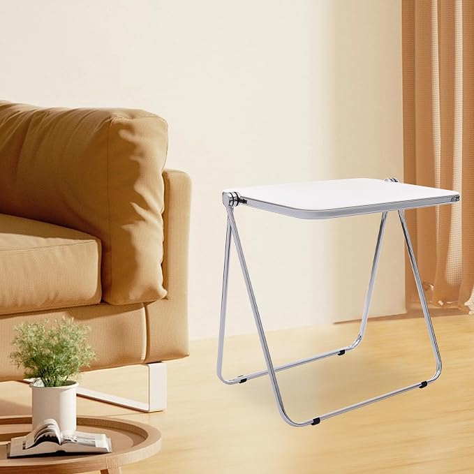 Adjustable Personal Folding Table, 30.3 * 19.68in Small Computer Desk, Acrylic Personal Folding Activity Table for Small Spaces