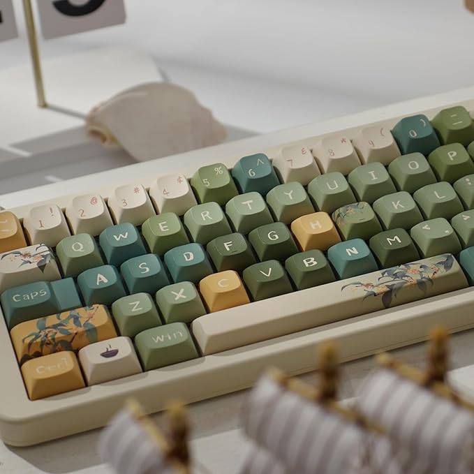 Sumgsn 156 Keys PBT Custom Keycaps URE Profile Dye Sub Keycap Set Fit for 60% 65% 75% 95% Cherry Mx Switches Mechanical Keyboard