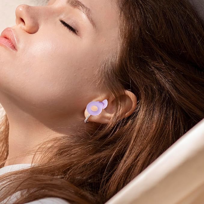 Uonlytech Reusable Silicone for Sleeping and Noise Reduction, 1 Pair Violet Noise Cancelling for Work, Travel, and Concert Hearing Protection