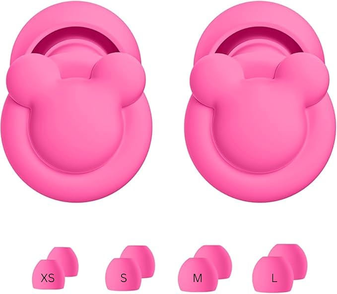 Ear Plugs for Sleeping Noise Reduction, Noise Cancelling, Hearing Protection Ear Plugs for Sleep, snoring, Study, Super Soft with 8 Ear Tips in XS/S/M/L (Bright Pink, One Size)