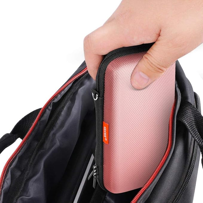 Cell Phone Carrying Case - Portable Hard EVA Charger Case - High Protection Small Zipper Travel Pouch Storage Bag Electronic Organizer for Battery, GPS, Hard Drive, Charging Cable, Cord - Pink