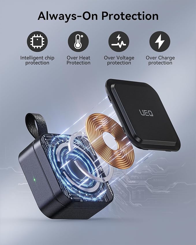 3 in 1 Wireless Charging Station for Apple Devices,Compatible with MagSafe Charger Stand,Foldable Fast Travel Magnetic Wireless Charger for iPhone 17 Air 16 15 14 13 12,Apple Watch&AirPods Pro