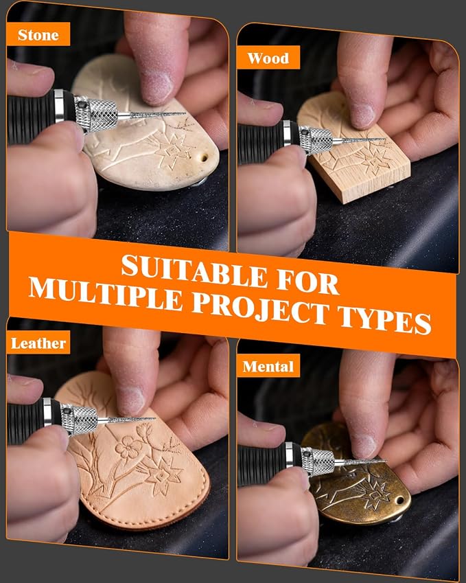 Cordless Engraving Pen for Metal Wood Glass Plastic, Engraving Tool 44Kits, 5 Speeds Up to 30000RPM, 500mAh USB Rechargeable Engraver Kit Craft Gifts for Teens Adults Beginner with Guide Book (Metal)