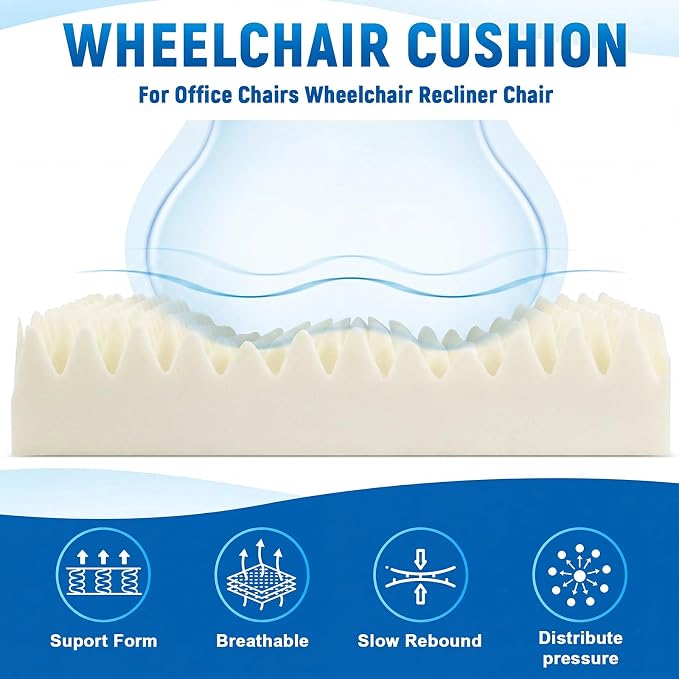 Geiserailie 1 Pcs Egg Foam Pad Eggs Chair Cushion to Relieve Back Foam Christmas Seat Cushion Chair Accessories Pad for Office Recliner Wheelchair Home Car (Egg,Beige)