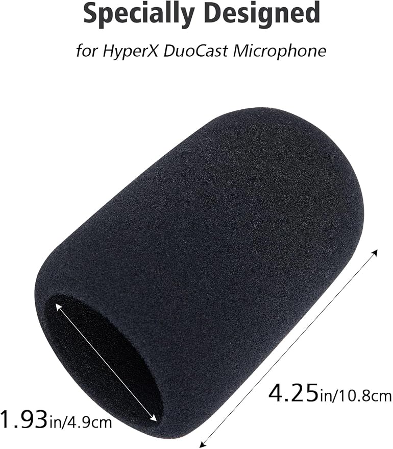 SUNMON HyperX DuoCast Pop Filter Compatible with HyperX Duo Cast Microphone, Mic Windscreen Pop Filter Reduce Noise and Plosives, DuoCast Mic Cover Foam By SUNMON