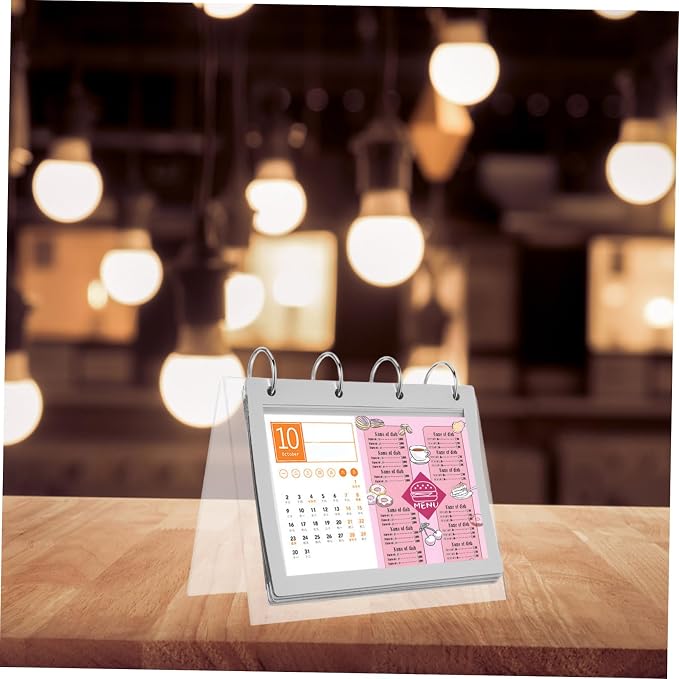 ABOOFAN Shaped Acrylic Flip Display Stand Desk Calendar Holder Menu Sign Rack Stable Table Sign Stand Portable