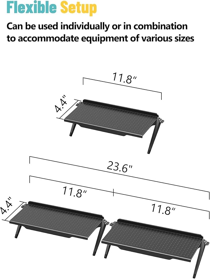 TV Top Shelf, 2 Pack Monitor Top Shelf No Drilling TV Shelf for Cable Box, Router, Streaming Device, Game Console, Remote, TV Accessories for Apple tv Mount,Keep Organized and Secure