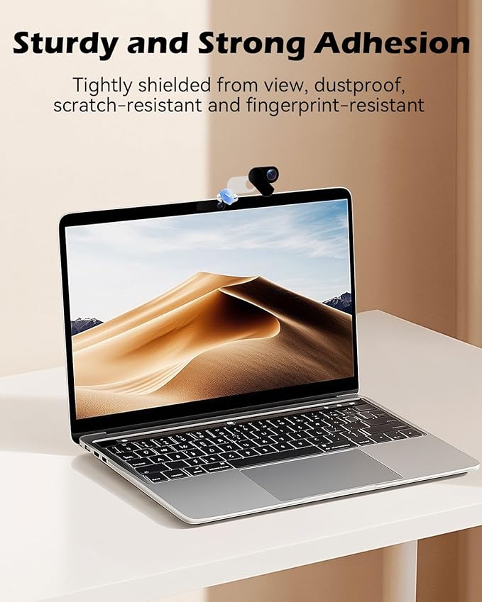 CloudValley [2-Pack Upgrade Rotating] Webcam Cover Slide, 0.015 Inch Ultra-Thin Metal Web Camera Cover for MacBook Pro/Air, iMac, Laptop, PC Accessories, iPad, iPhone, Protect Your Privacy (Black)