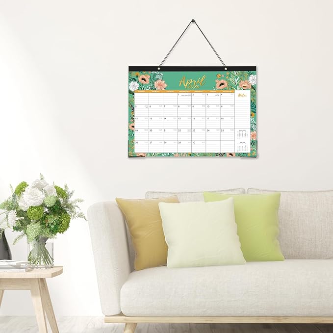 2026 Desk Calendar – Jan 2026 – Dec 2026, 12 Months Large Monthly Desk Calendar 2026, 17" x 12", Desk Pad, Ruled Blocks, To-do List & Notes, Tear Off, Best Desk/Wall Calendar, Beautiful Flowers