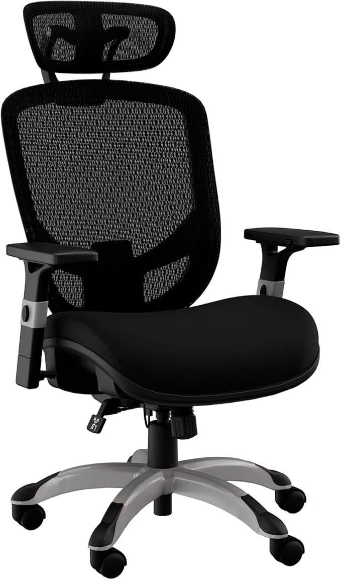STAPLES Hyken Ergonomic Office Chair Adjustable Lumbar Support with Breathable Mesh, Swivel Desk Chair for Home Office, Black (XL)