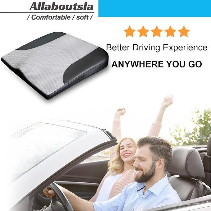 Allaboutsla Car Seat Cushion, Car Seat Cushions for Long Driving | Comfortable Memory Foam Driver Seat Cushion, Automotive Seat Cushions, Butt Pillow for Car,Truck, Office Chair, B&G
