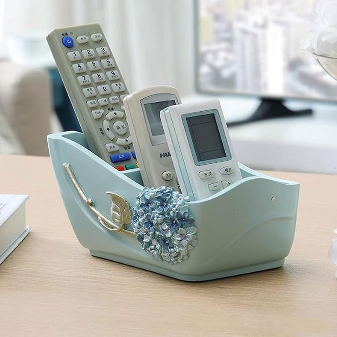 Remote Control Holders Organizer Box Resin Remote Control Holder Storage Container Box for TV Air Conditioner Remote Phone Caddy Eyeglasses Desk Organizer Office Stationery Storage Box Table Remote Co