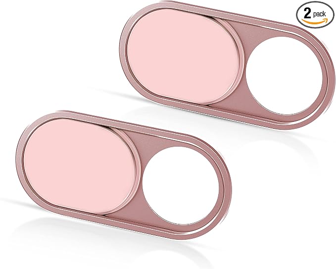 CloudValley Camera Cover Slide Ultra-Thin, Webcam Cover for MacBook air, Laptop, iMac, Desktop, PC, MacBook Pro, iPad, iPhone 8/7/6, Privacy Web Camera Protection [2 Packs], Pink