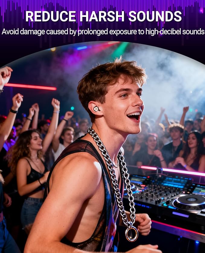Ear Plugs for Sleeping Noise Cancelling, 27dB EarPlugs for Noise Reduction, High Fidelity Hearing Protection for Musicians and Nightlife, Silicone Earplugs Reusable XS S M L 4 Pairs and Travel Case