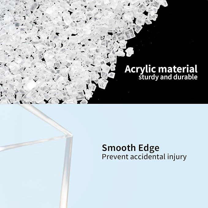 HSYMQ Desktop Clear Pen Holder with 3 Compartments, Acrylic Pencil Holders, Desk Organizers and Accessories