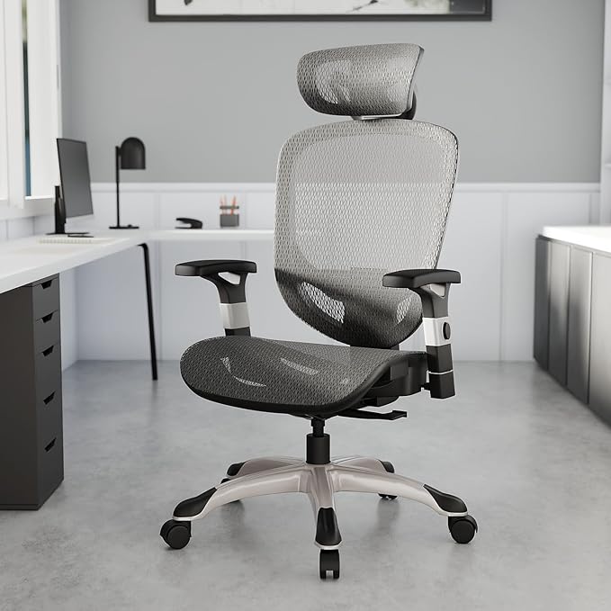 STAPLES Ergonomic Task Chair, Mesh, Ergonomic, Lumbar Support, Swivel, Gray