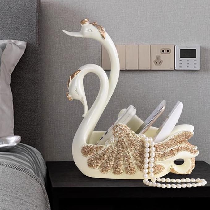 Remote Control Holders Organizer Box Remote Control Storage Box, Swan Remote Control Holder for Table TV Remote Control Holder Organizer Remote Storage Remote Caddy for Home Living Room Coffee Table T