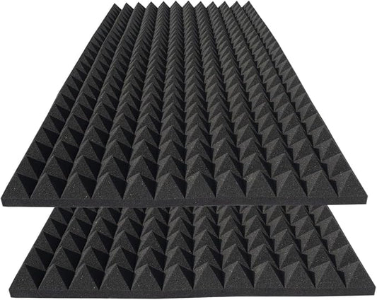 2 Pack Sound Proof Foam Panels for Walls,48x24x2 Inch Acoustic Foam Panel,High Density Fire Resistant Soundproof Foam for Home,Studio,Reducing Noise & Echo