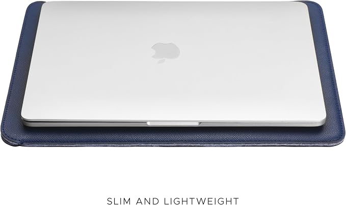Comfyable Laptop Sleeve 15 Inch Precisely Compatible with MacBook Air 15" M5 M4 M3 M2 2026, Faux Leather Cover Case, Midnight Blue