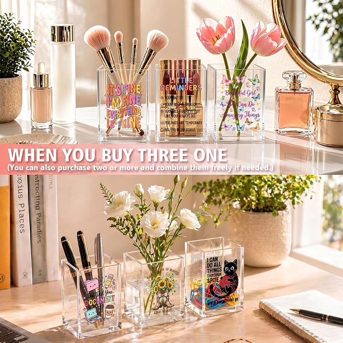 It's Fine I'm Fine Everything Funny Silly Goose Pencil Holder Cup | Goose Pen Holder Gifts for Women Men Coworkers HR Teacher Boss Friend, Goose Lover Gifts, Home Office Desk Decor Organizer