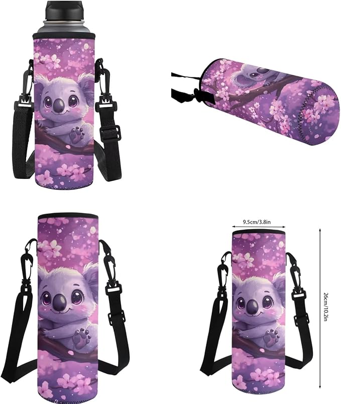 Ystardream Lovely Koala Backpack for School Girls Backpack with Lunch Box Set for Kids Primary School Backpacks Matching Lunch Bag & Water Bottle Sleeve & Pencil Case Cherry Blossom Design Dayapck