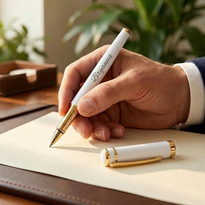 Yastar Personalized Business Pen Nice Gift Pen set with Custom Keychain Engrave with your Message Names Company Names Phone Number on pen - Souvenir Gift for Colleague Friends