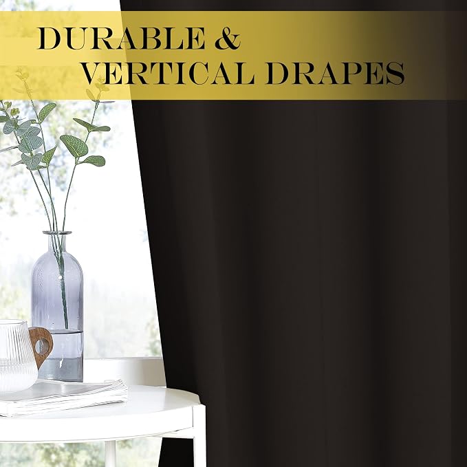 NICETOWN Drapes for Sliding Glass Door - Thermal Insulated Door Blinds, Patio Door Curtains, Vertical Blinds for Window (Toffee Brown, 100 inches x 84 inches)
