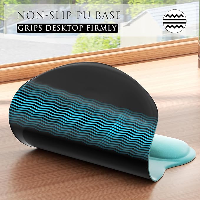 MROCO Ergonomic Mouse Pad with Gel Wrist Rest, Smooth Wrist Support Surface, Non-Slip PU Base for Pain Relief, Comfortable Mousepad for Computer, Laptop, Office & Home, 9.4 x 8.1 in, Feather Arrow