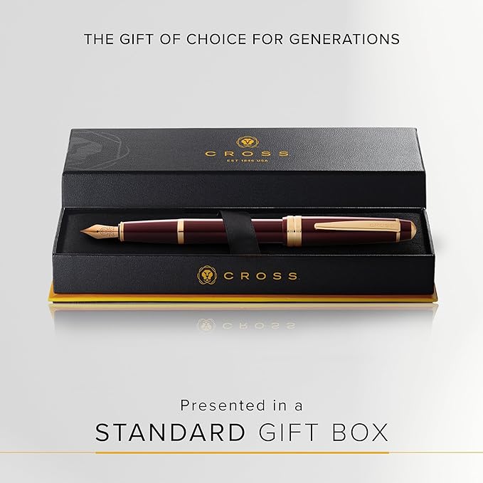 Cross Bailey Light Polished Burgundy Resin and Gold Tone Extra Fine Nib Fountain Pen